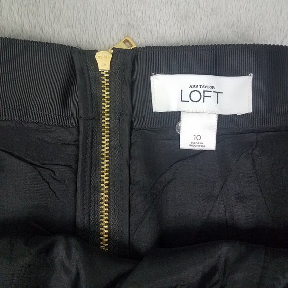 LOFT Womens Gold Black Lace Lined Wool Blend Skirt - Picture 14 of 14